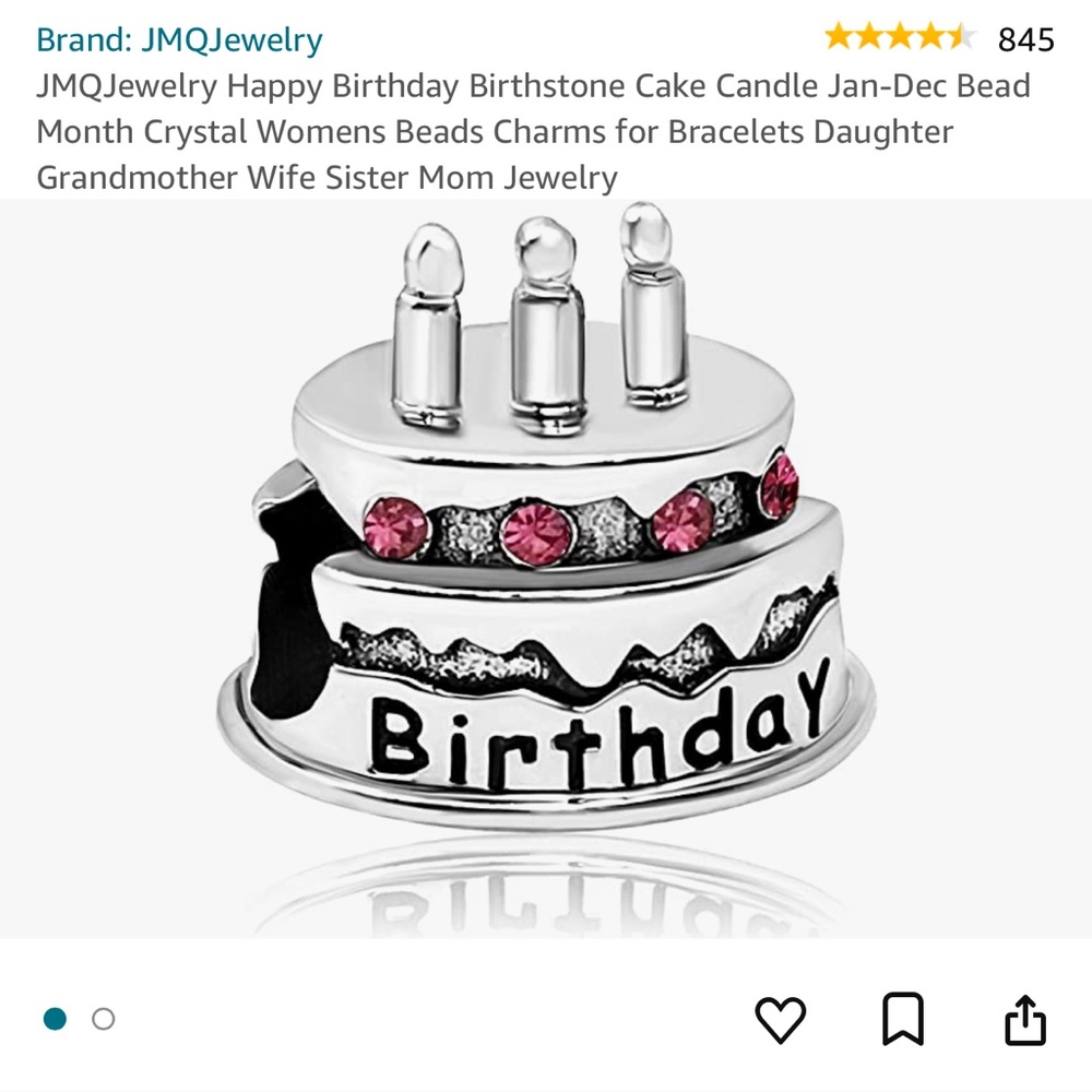 Birthday Cake Bracelet Charm
